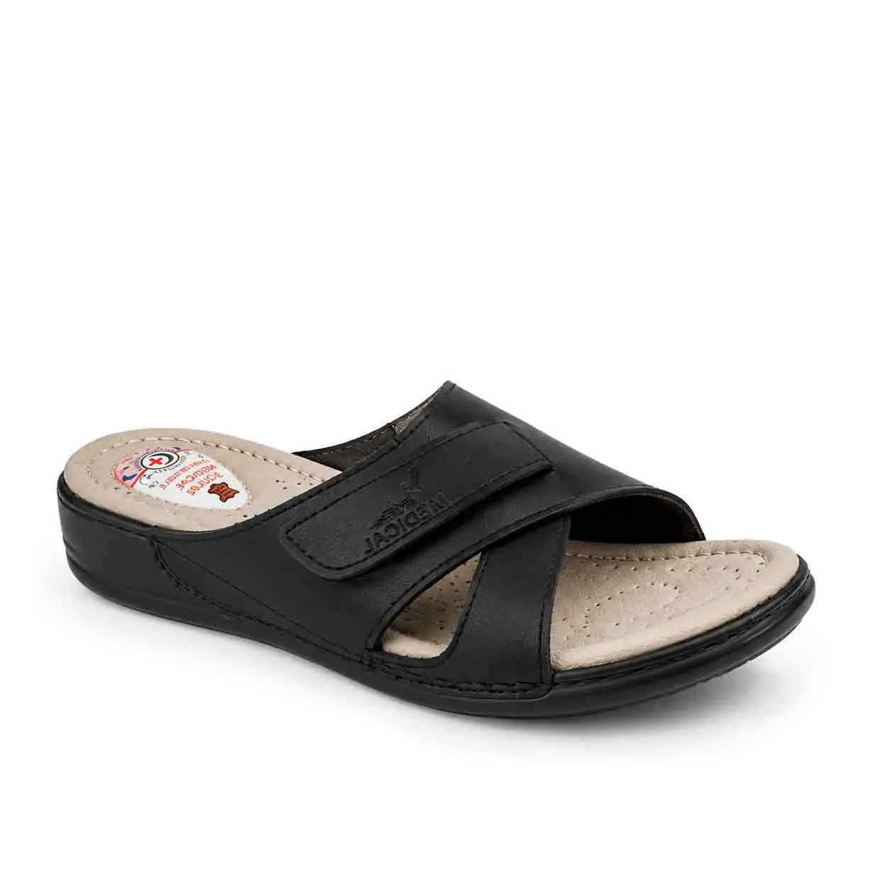 Sandale medicale Confort pour femme 500 noir................. 